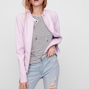 Express Lilac Purple Faux Leather Jacket SMALL